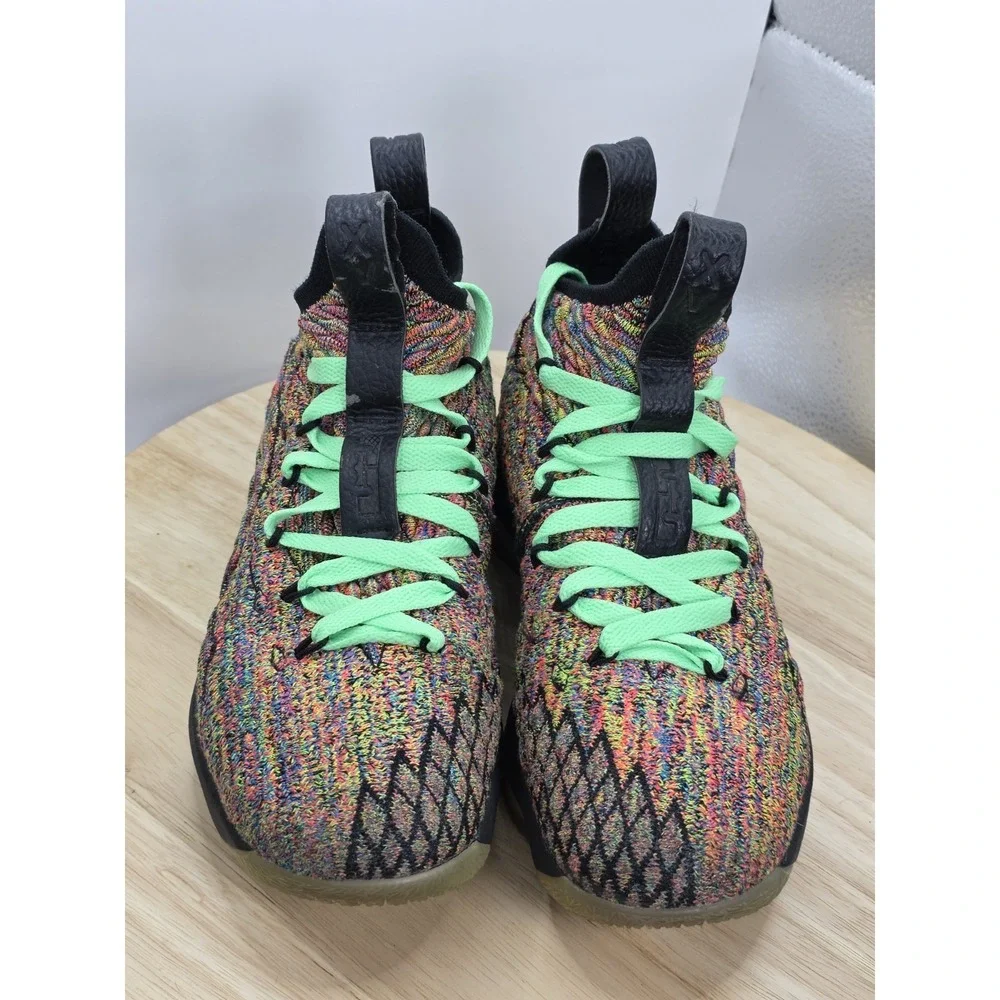 Youth Size 4Y Nike LeBron 15 Shoes Multicolor Flyknit Basketball 922811-901 Rare - Picture 4 of 9